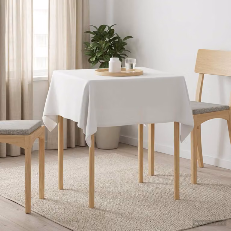 Tovaglia Quadrata vidaXL Bianca in Poliestere Idrorepellente e Lavabile 140 x 140 cm