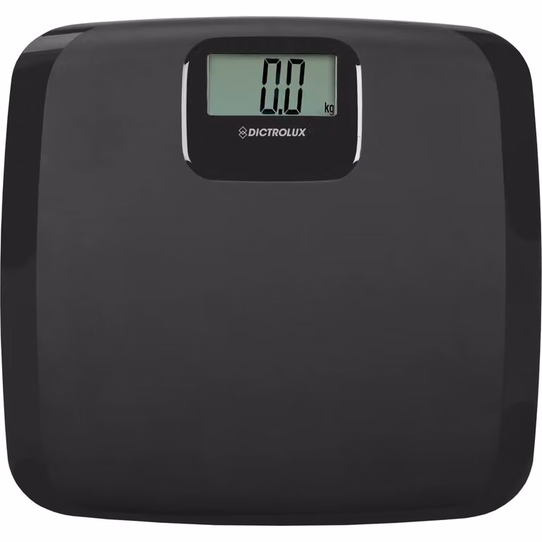 Bilancia Pesapersone Digitale Dictrolux in Vetro Nero con Display Digitale e Funzione di Conversione Unità, Capacità 180 kg