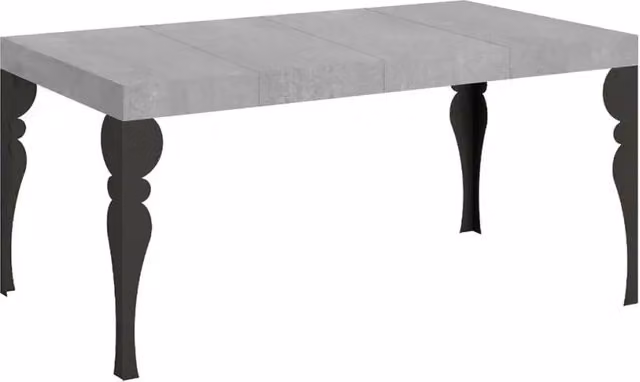 Tavolo allungabile moderno Itamoby colore grigio con piano in laminato MDF e gambe in metallo