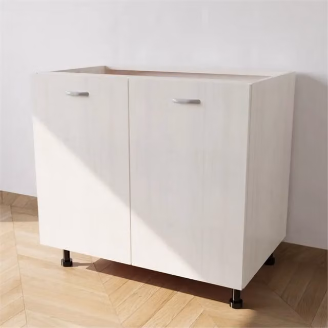 Base Lavello Calandrelli con 2 Ante in Larice Bianco, L: 80 cm, P: 55,5 cm, H: 72 cm