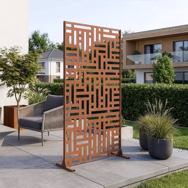 Pannello Divisorio Bernalda casa.pro in Acciaio Corten Marrone Ossidato, L: 90 cm, H: 180 cm
