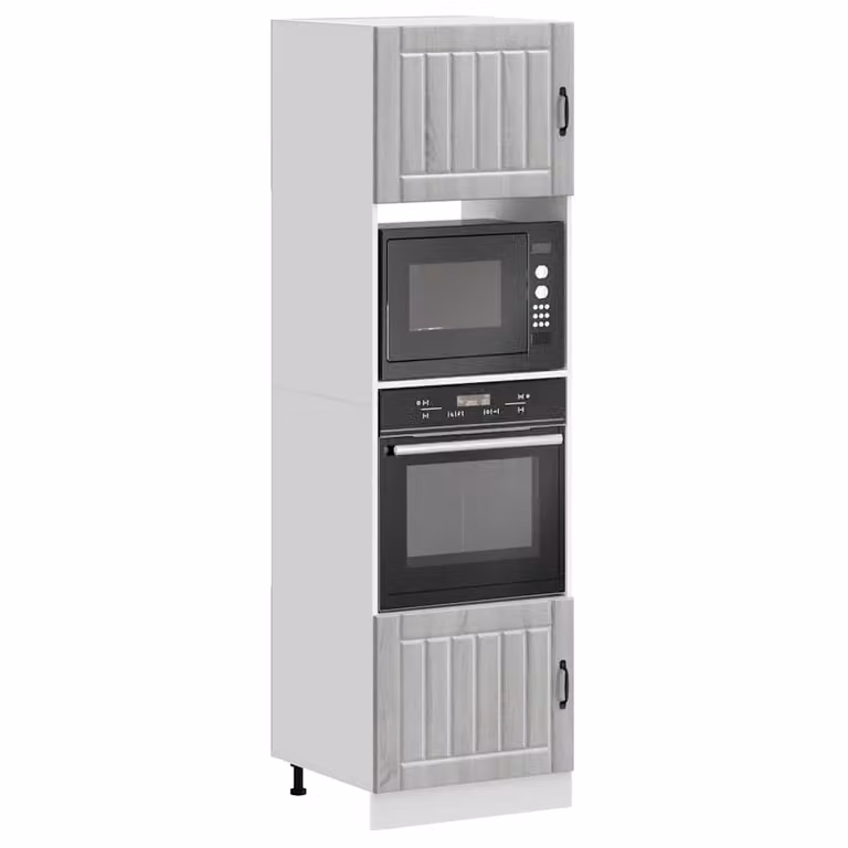Set di 2 armadi per forno vidaXL Kalmar in legno multistrato e MDF, colore grigio Sonoma, design moderno per cucina
