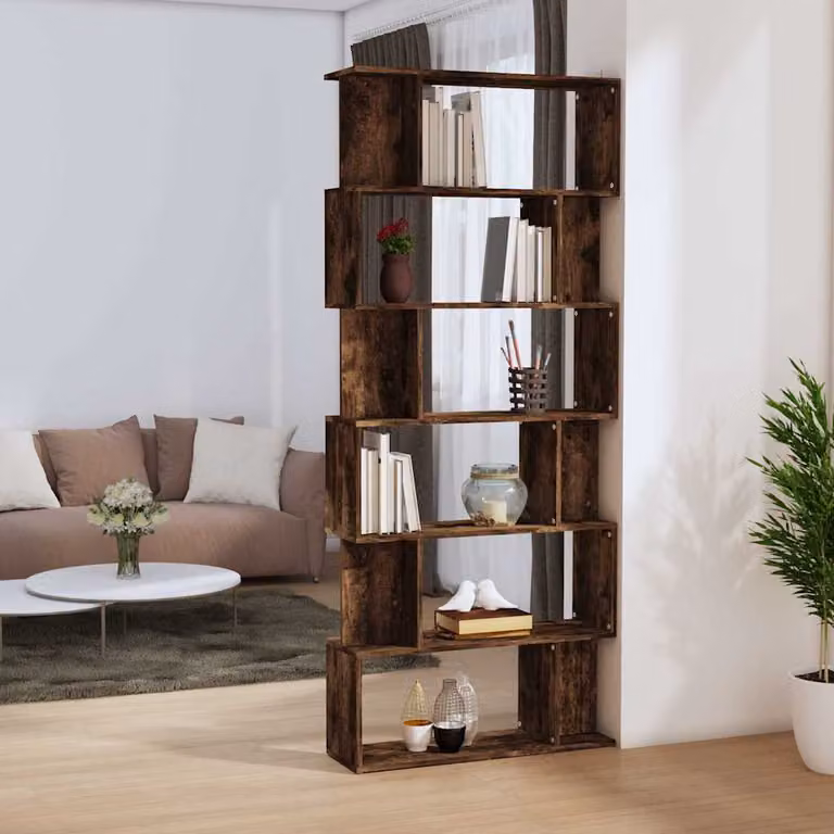 Libreria/Divisorio vidaXL in Legno Ingegnerizzato MDF Colore Marrone Opaco L: 80 cm, P: 24 cm, H: 192 cm