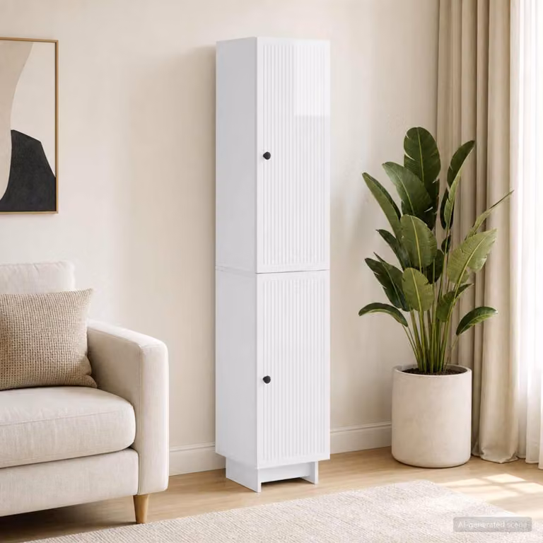 Set di mobili moderni vidaXL composto da 2 pezzi in MDF bianco lucido per soggiorno o ufficio domestico