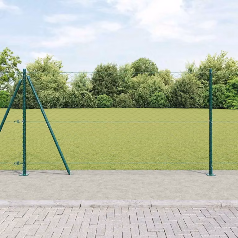 Recinzione esagonale vidaXL in acciaio rivestito in PVC verde, L: 50 cm, H: 120 cm