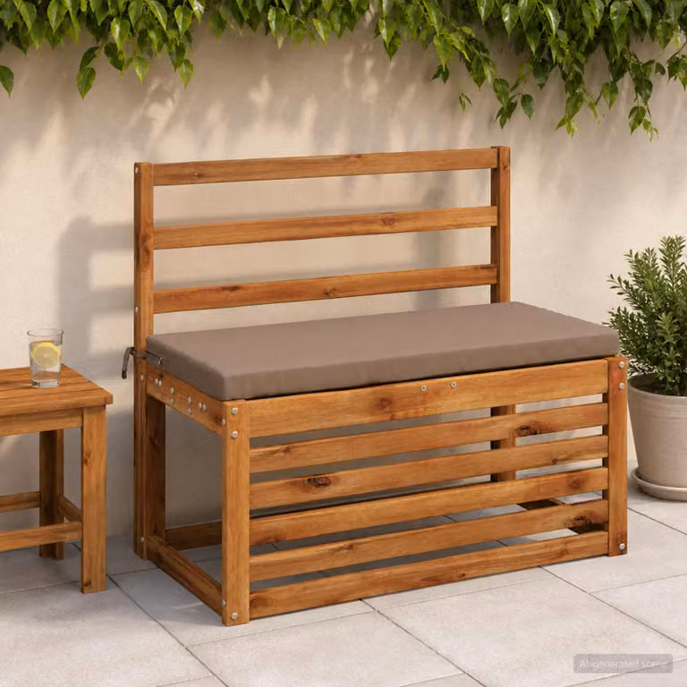 Set di 2 cuscini per panchina vidaXL in poliestere, modello moderno rettangolare, disponibili in beige, grigio o marrone
