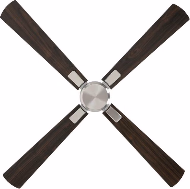 Ventilatore a soffitto CasaFan ECO NEO III 132 senza luce in acciaio spazzolato e legno color noce e ciliegio