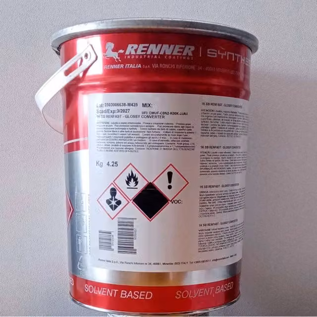 Smalto lucido Renner Renfast a base solvente, colore RAL 2000 arancio, 5 kg
