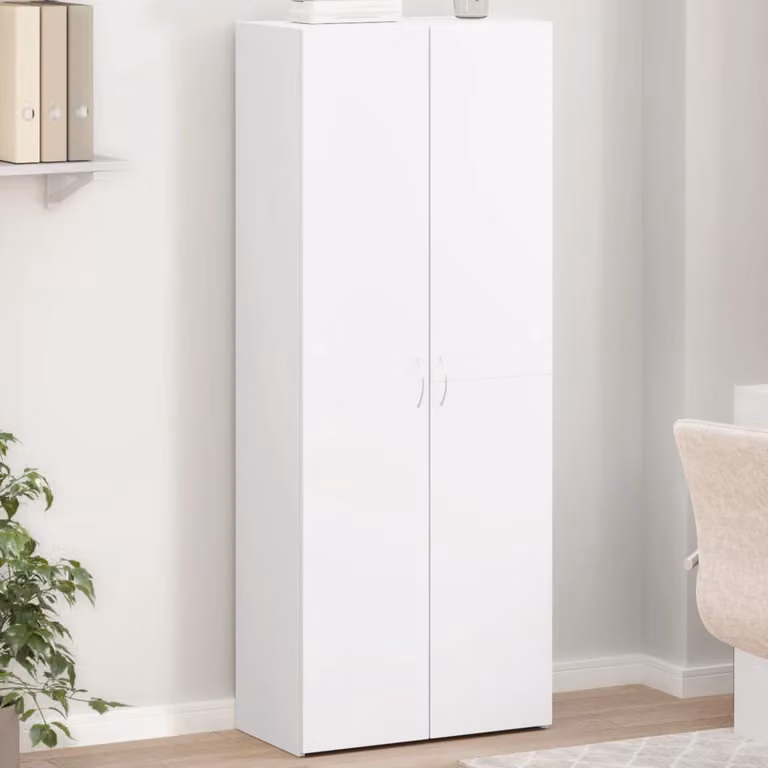 vidaXL Schedario Moderno Bianco in MDF con Ante a Battente L/P/H: 60 x 32 x 153 cm