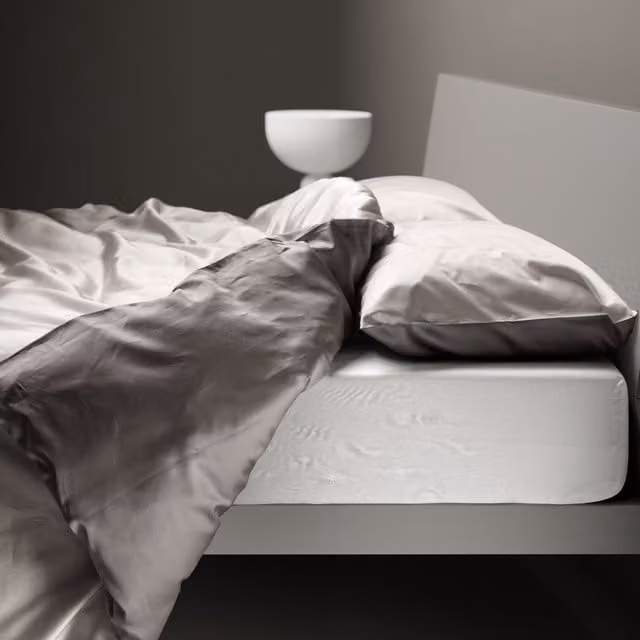 Copripiumino reversibile DaunenStep Oasi Kiss in cotone mako satin grigio L: 135 cm x P: 200 cm