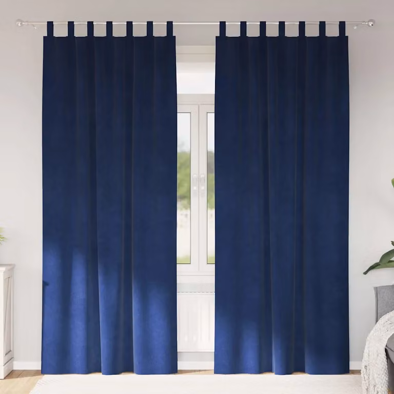 Set di 2 tende oscuranti vidaXL in velluto blu, L: 140 cm, H: 245 cm