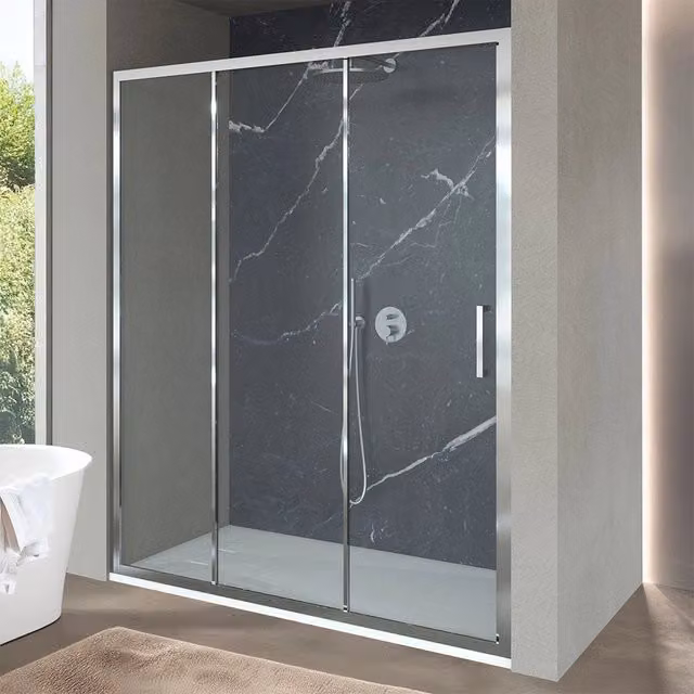 Porta doccia a nicchia scorrevole Ted con 3 ante in vetro trasparente L: 170 cm, H: 200 cm