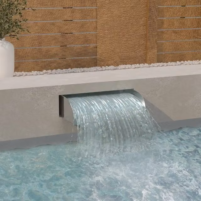 Cascata rettangolare Videx in acciaio inox 304 color argento L/P/H: 60 x 34 x 14 cm