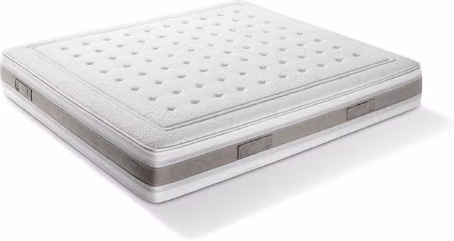 Materasso Deluxe DaunenStep con Nano-Molle, Cachemire e Rivestimento Removibile, Bianco