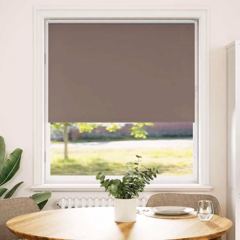 Tenda a Rullo Oscurante vidaXL in Poliestere, Disponibile in Marrone o Grigio, L: 95 cm x H: 150 cm