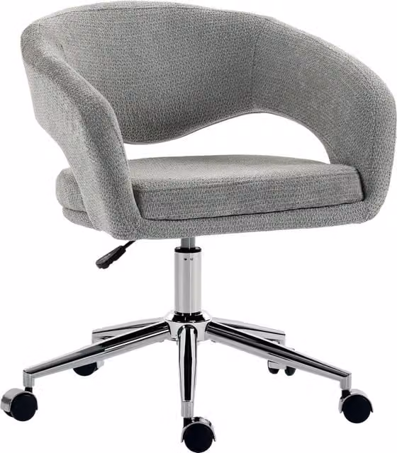 Sedia da ufficio ergonomica HOMCOM in tessuto chenille grigio con altezza regolabile e ruote