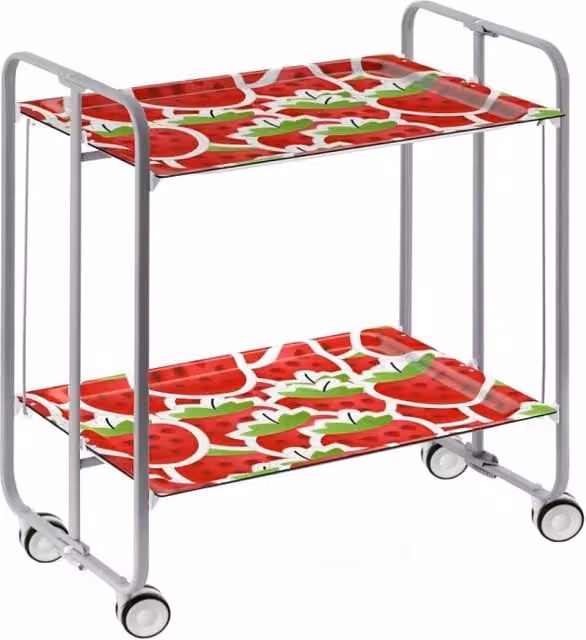 Carrello da cucina pieghevole Don Hierro grigio con 2 ripiani, L/P/H: 72 x 43 x 66 cm