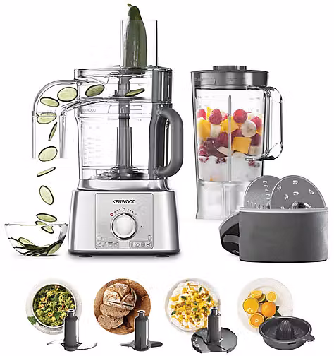 Robot da cucina Kenwood MultiPro Express FDP65.590SI, 1000 W, Capacità 3 L, Colore Argento