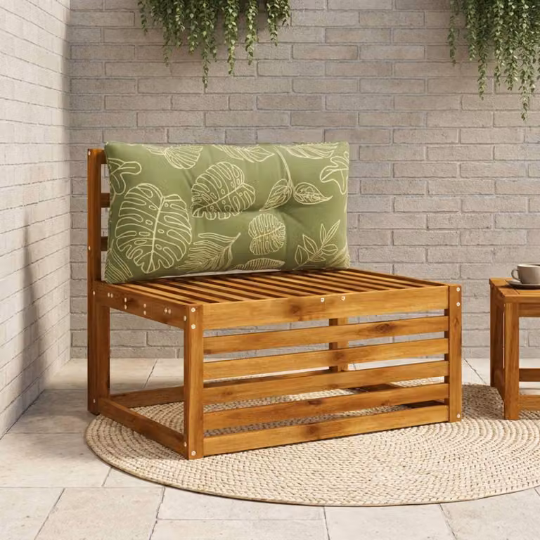 Cuscino per schienale vidaXL PUTTEN con design a foglia in poliestere, blu e verde