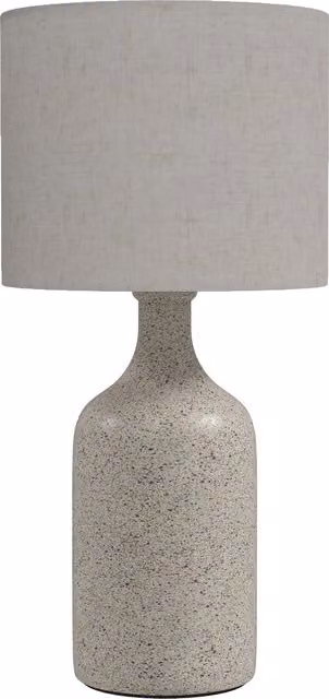 Lampada da tavolo HOMCOM con base in ceramica e paralume in tessuto beige, L/P/H: 22 x 22 x 45 cm
