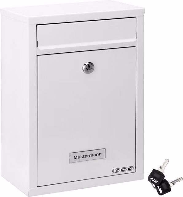 Cassetta postale da parete Monzana in acciaio bianco L: 32 cm, P: 22 cm, H: 9 cm