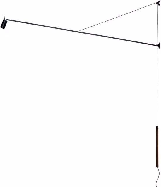 Applique Nemo Swan di Nemo Lighting in metallo e pelle, regolabile e dimmerabile, disponibile in nero o marrone