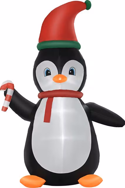 Pinguino natalizio gonfiabile HOMCOM con 3 luci LED, Multicolore, L 162 cm x P 100 cm x H 250 cm