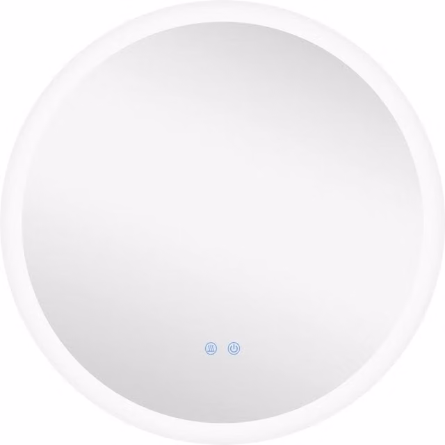 Specchio da bagno rotondo Kleankin con luci LED regolabili, controllo touch e funzione antiappannamento, Ø 60 cm