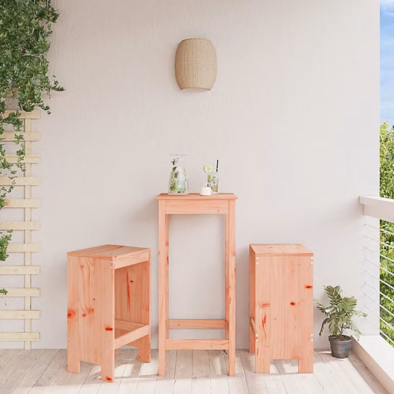 Set di 2 sgabelli da bar vidaXL in legno massello di Douglas color marrone, L/P/H: 40 x 36 x 75 cm