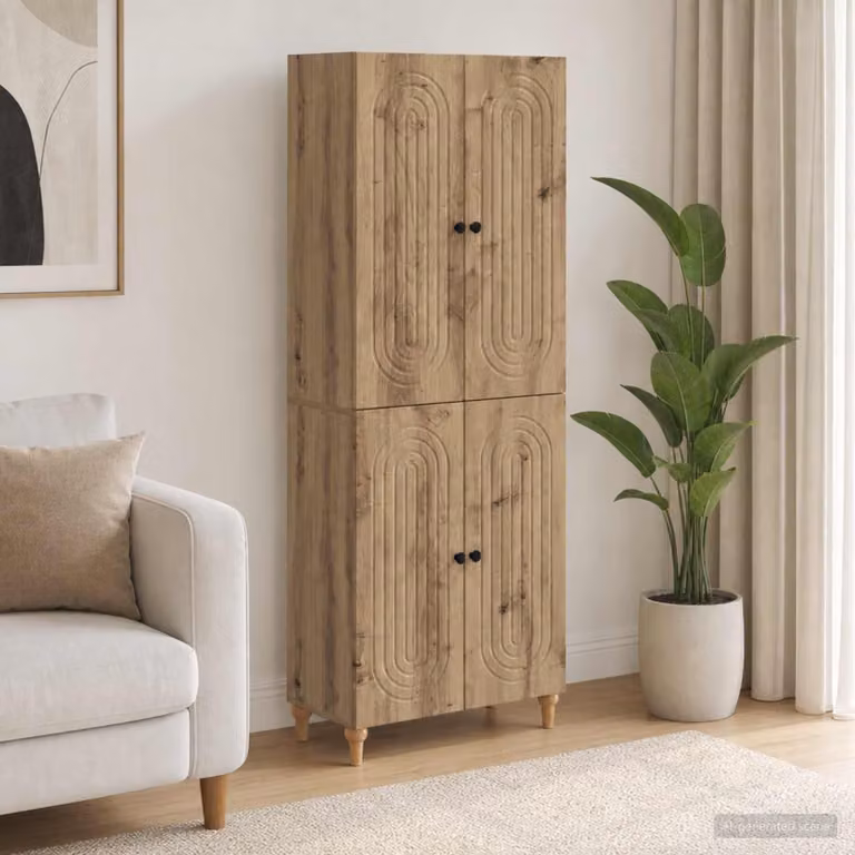Set di mobili modern vidaXL in legno marrone con lowboard e pensili da parete L/P/H: 90,0 x 34,5 x 66,0 cm