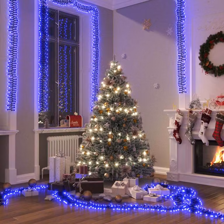 Stringa di luci LED vidaXL con 2000 LED blu in PVC, collegabile