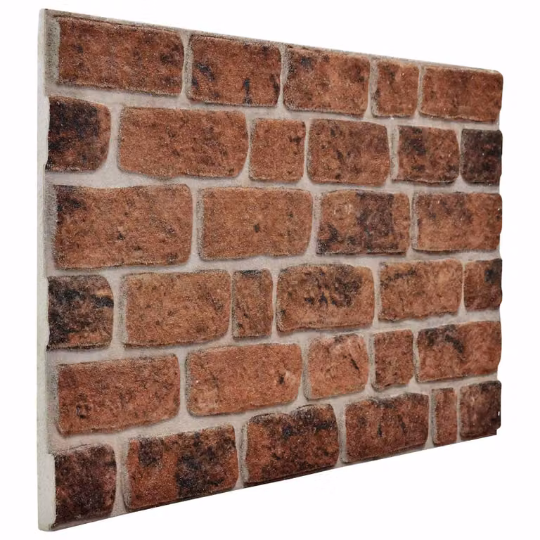 Set di 10 pannelli da parete in polistirene effetto mattone di vidaXL, colore marrone, L: 100 cm, H: 50 cm