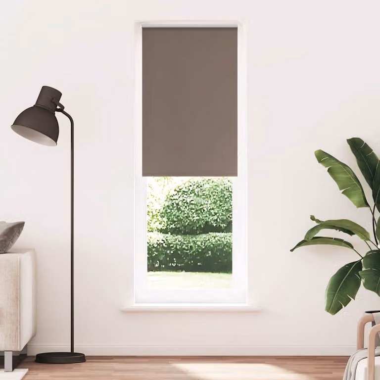 Tenda a Rullo Oscurante vidaXL in Poliestere, Disponibile in Marrone o Grigio, L: 80 cm, H: 210 cm