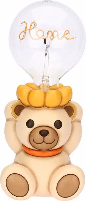 Lampada da tavolo Thun Teddy in ceramica beige con paralume in vetro trasparente