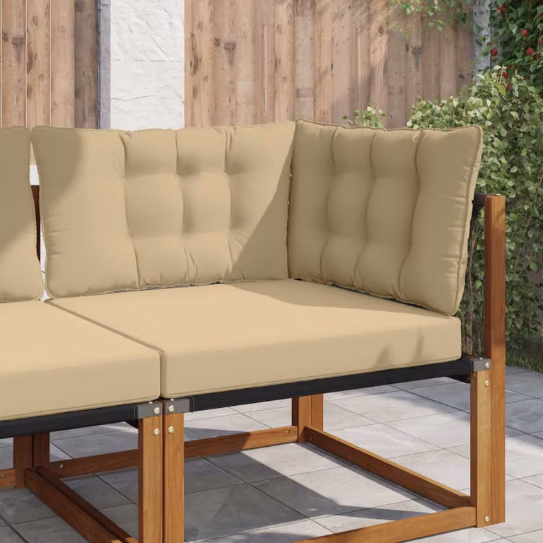 Cuscino per divano da esterno vidaXL in poliestere, beige, 68,5 x 68,5 cm