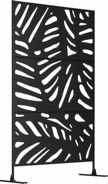Pannello decorativo brise vue esterno in metallo Minimal colore nero L: 122 cm, P: 45 cm, H: 198 cm