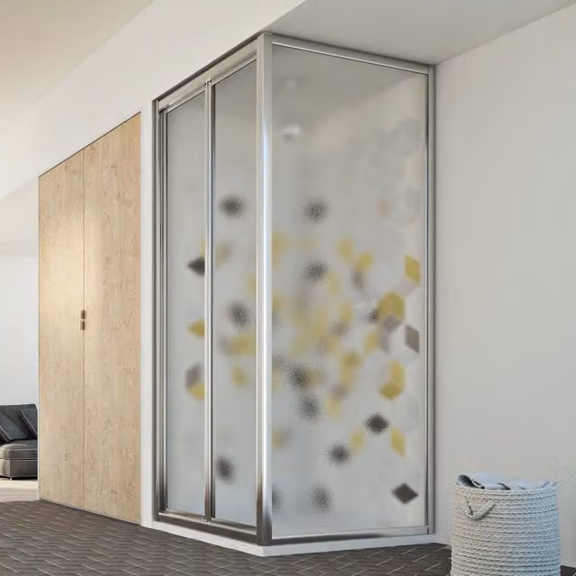 Box Doccia Angolare IDRALITE Urban Duo P con Vetro Stampato Multicolore, L/P/H: 75 x 80 x 198 cm