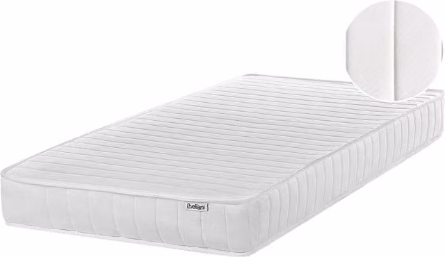 Materasso a molle insacchettate BELIANI rigido a 7 zone con design moderno e trapuntato, colore bianco, L/P/H: 90 x 200 x 16 cm