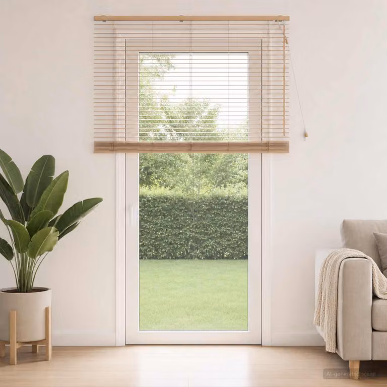 Tenda Veneziana vidaXL in Legno Aspetto Quercia, Colore Beige, L: 145 cm, H: 250 cm