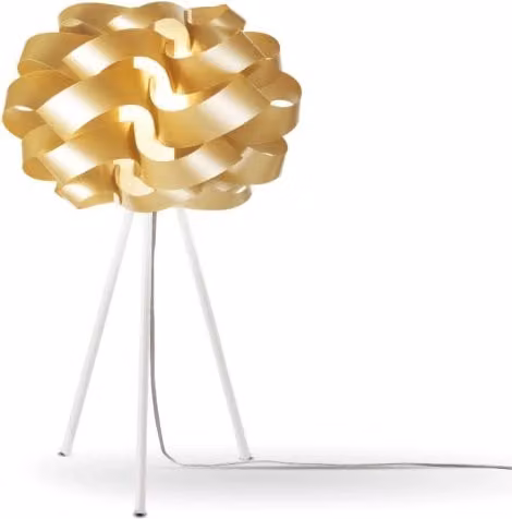 Lampada da scrivania moderna Cloud Polilux Linea Zero in metallo e plastica, colore oro e bianco, con attacco E27