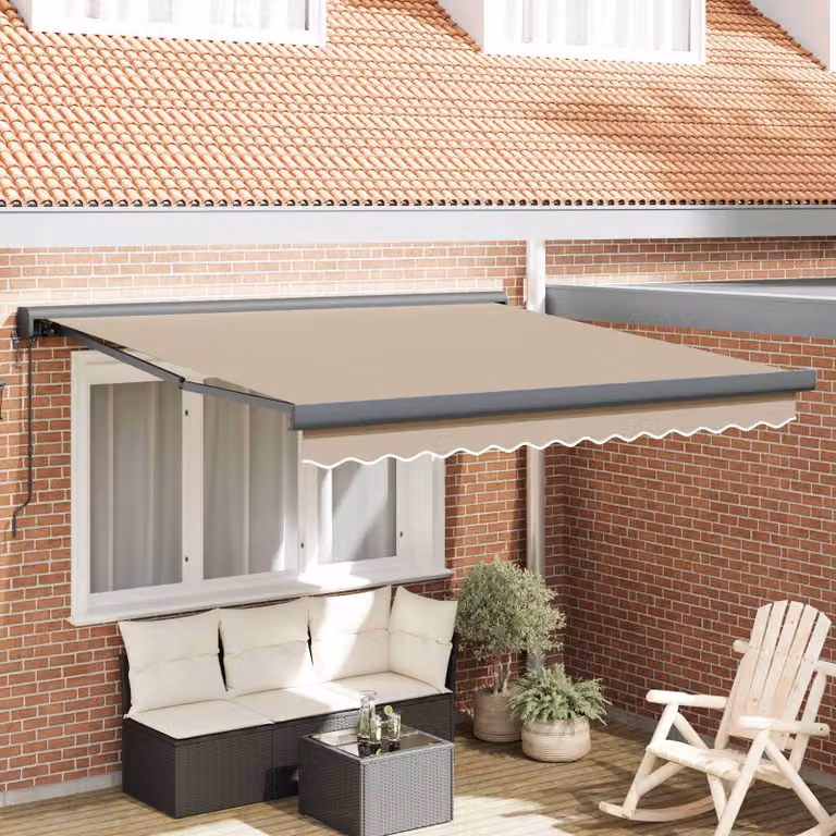 Tenda retrattile vidaXL beige in poliestere e metallo L: 300 cm, P: 250 cm