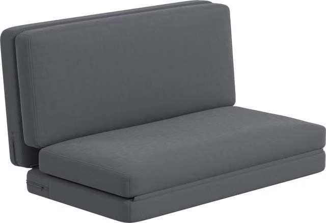 HOMCOM Relaxsessel pieghevole 3-in-1 con materasso per ospiti, diviso, Grigio, Larghezza: 138 cm