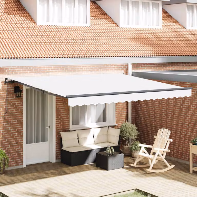 Tenda retrattile vidaXL in poliestere e alluminio, colore bianco, L 400 cm x P 350 cm
