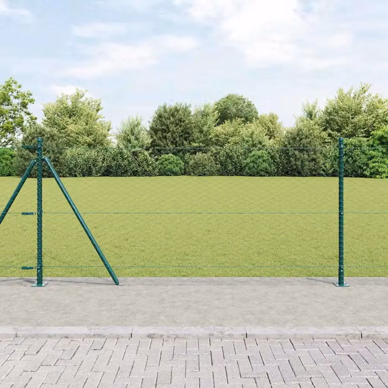 Recinzione esagonale vidaXL verde con base in cemento L: 100 m, H: 0,8 m