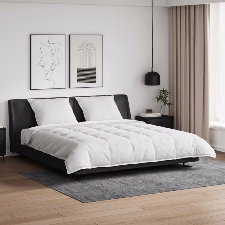 Set di 3 piumoni e cuscini vidaXL in piuma d'anatra, bianco, 240 x 220 cm