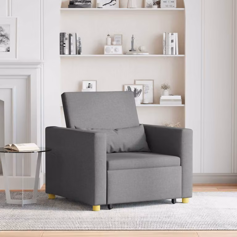 vidaXL Divano letto singolo estraibile Grigio scuro L: 90 cm, P: 165 cm, H: 87 cm