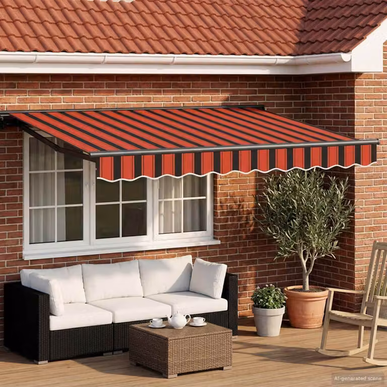 vidaXL Cornice per Tenda Manuale con LED in Alluminio e Poliestere, L: 3 m, H: 2,5 m