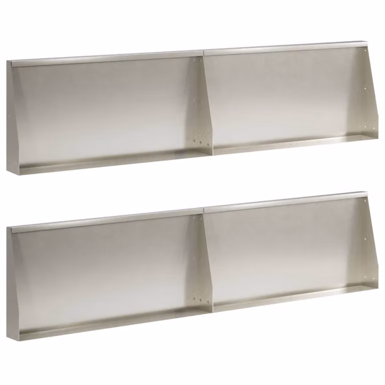 Set di 4 pezzi di aiuole rialzate vidaXL in acciaio inox argento, L: 80 cm, P: 30 cm, H: 12 cm