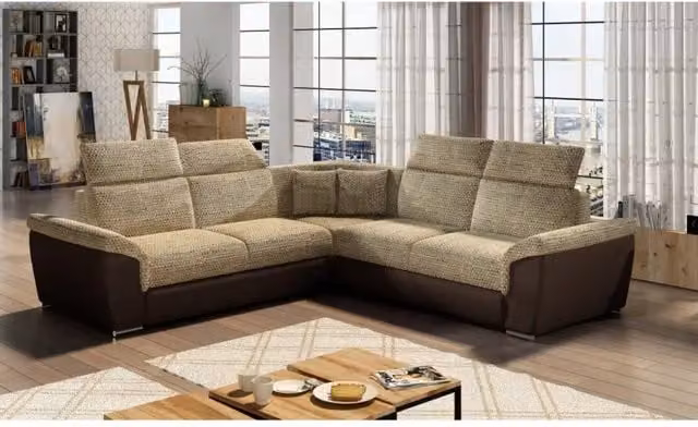 Divano ad angolo reversibile MEUBLORAMA FREDERICO beige con funzione letto, 5 posti, L/P/H: 266 x 266 x 102 cm
