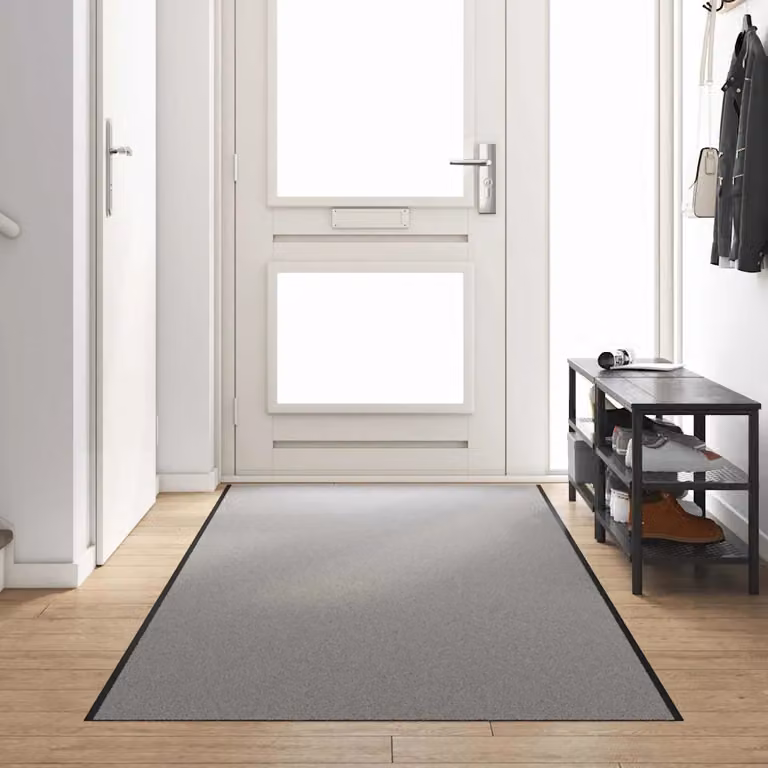 Tappetino moderno vidaXL rettangolare in poliammide grigio e nero L: 350 cm, P: 120 cm